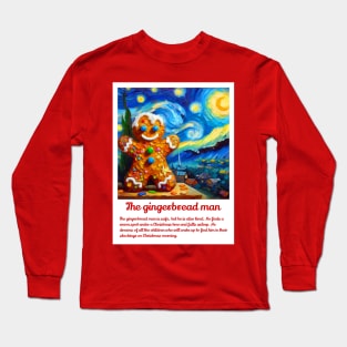 Gingerbread man in starry night Long Sleeve T-Shirt